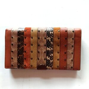 Coach Dreamer Wallet With Signature Canvas Patchwork Stripes